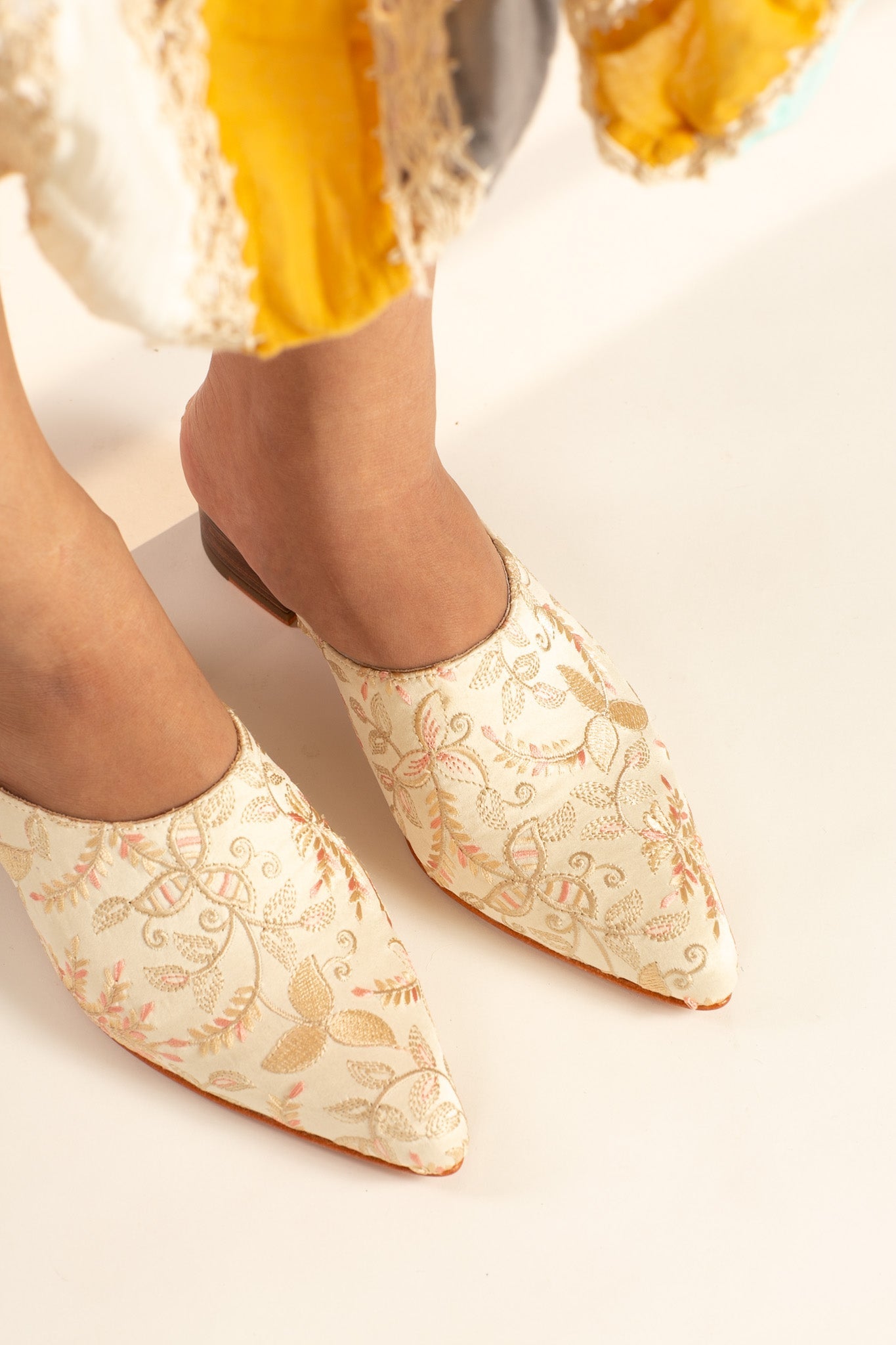 SILK EMBROIDERED MULES SUSIE