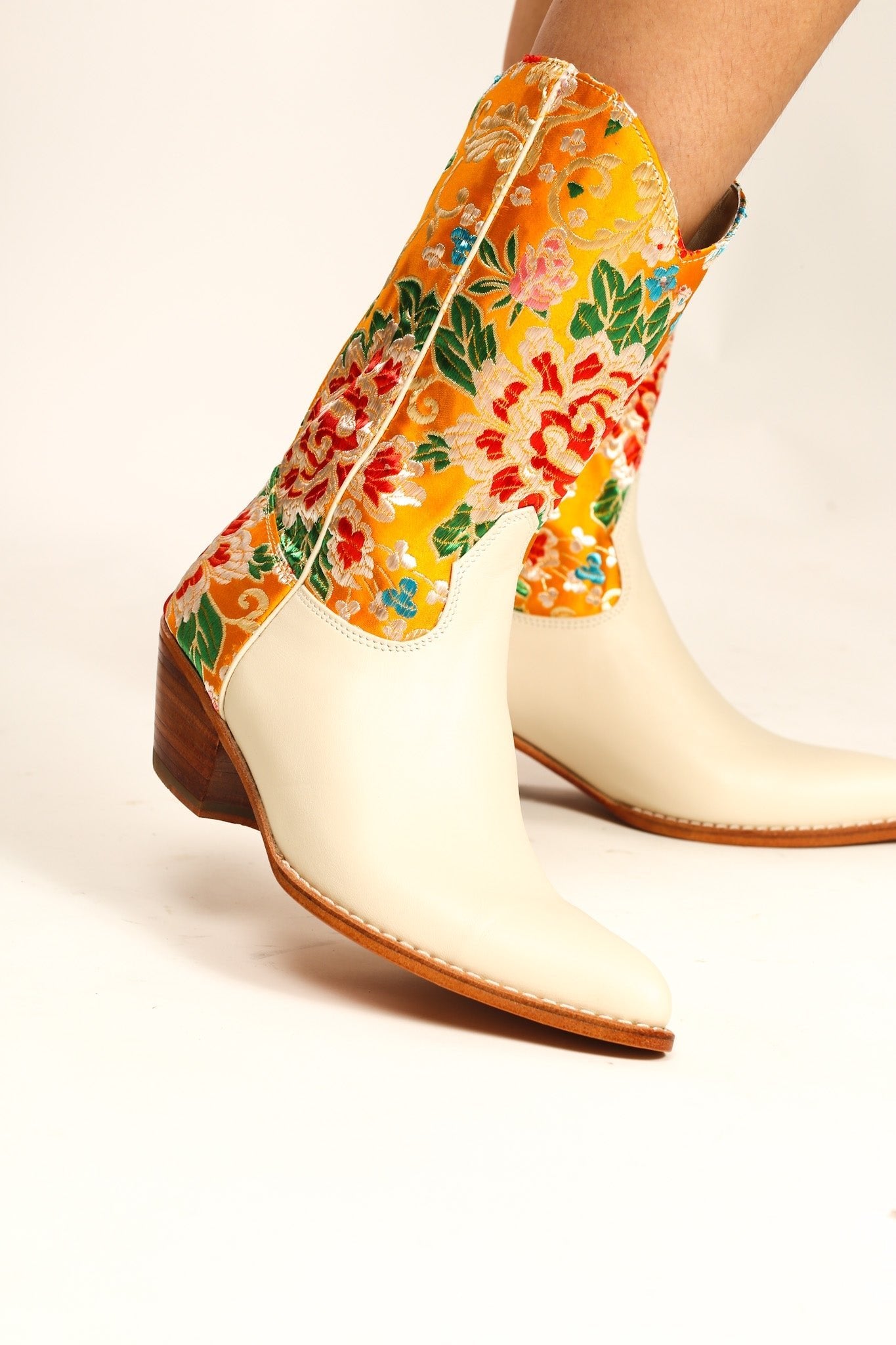 SELINA WESTERN CHINESE SILK BOOTS