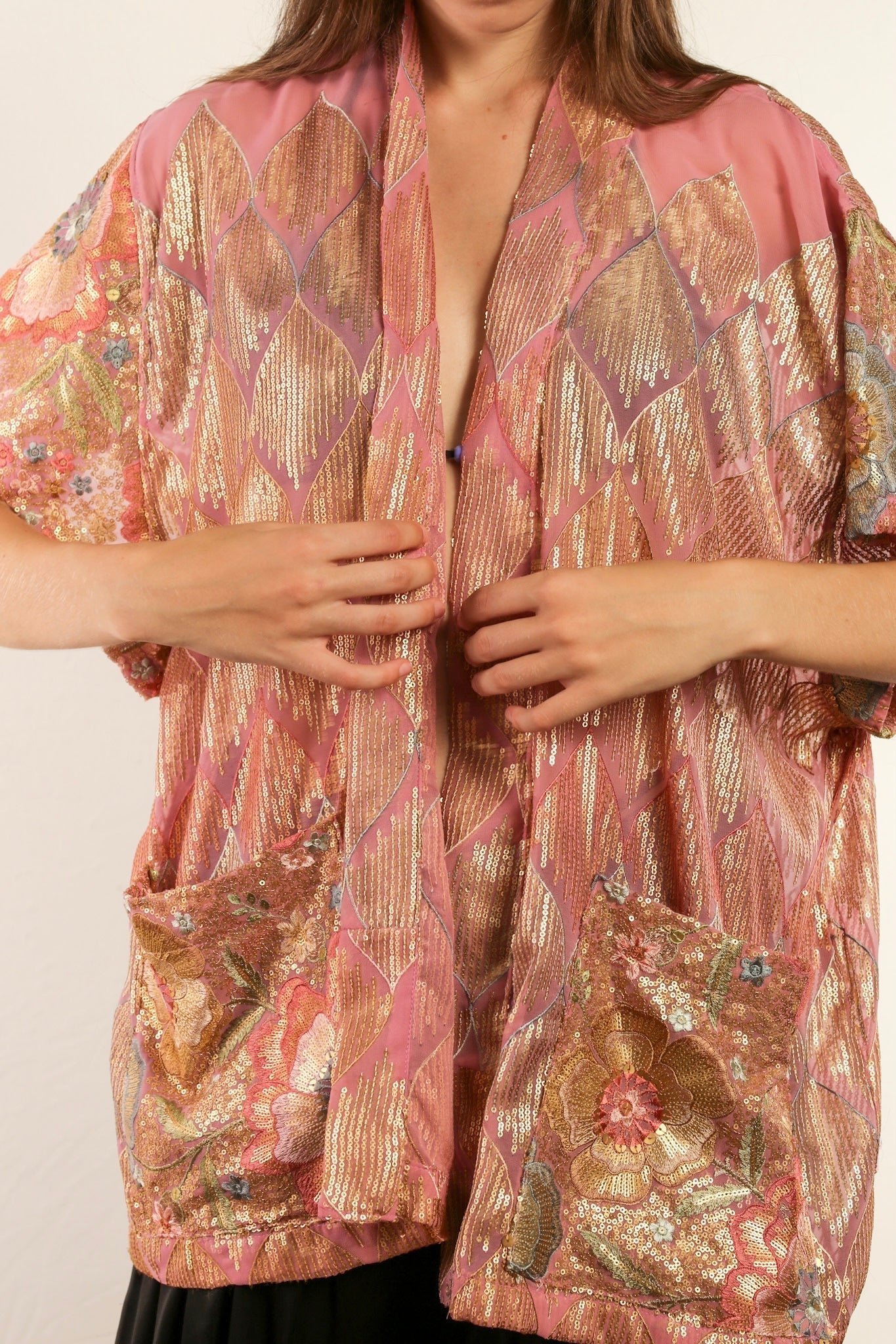 SILK SHORT KIMONO AVA