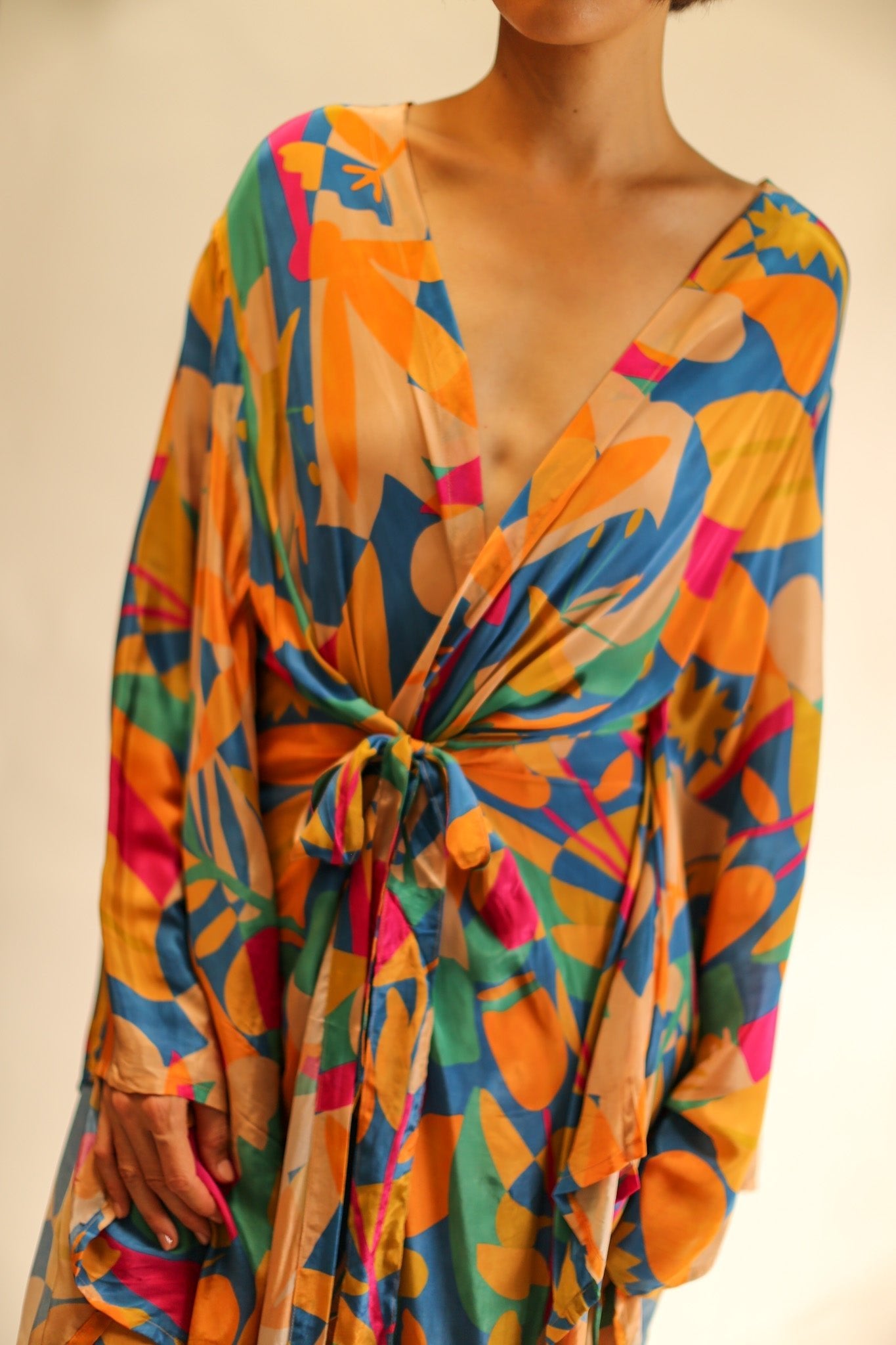 XL HAND BLOCK SILK KIMONO TYLET