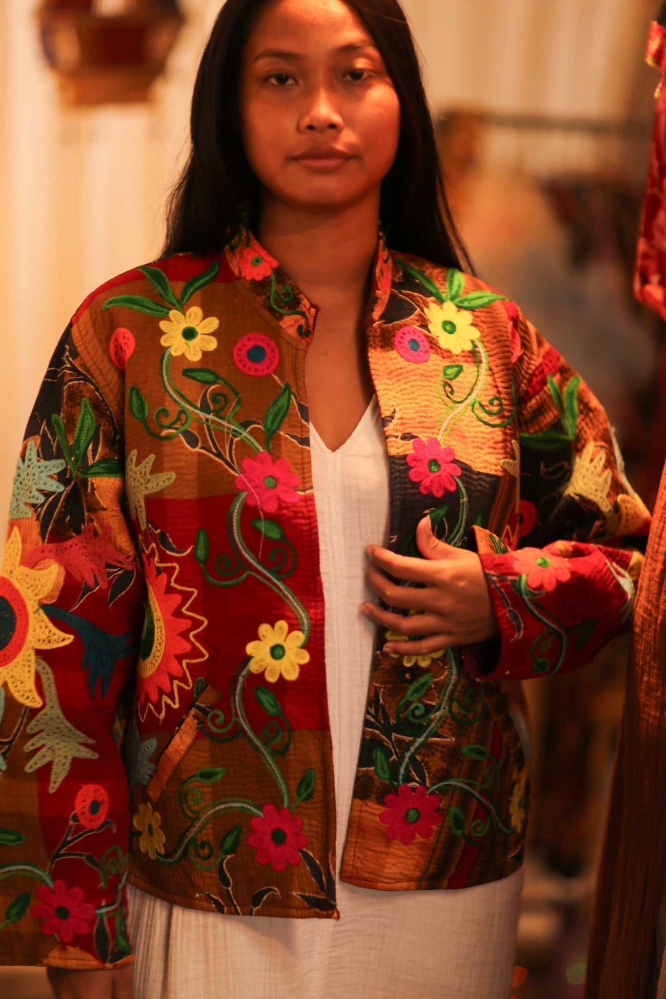 KANTHA EMBROIDERED JACKET INGRID MANU