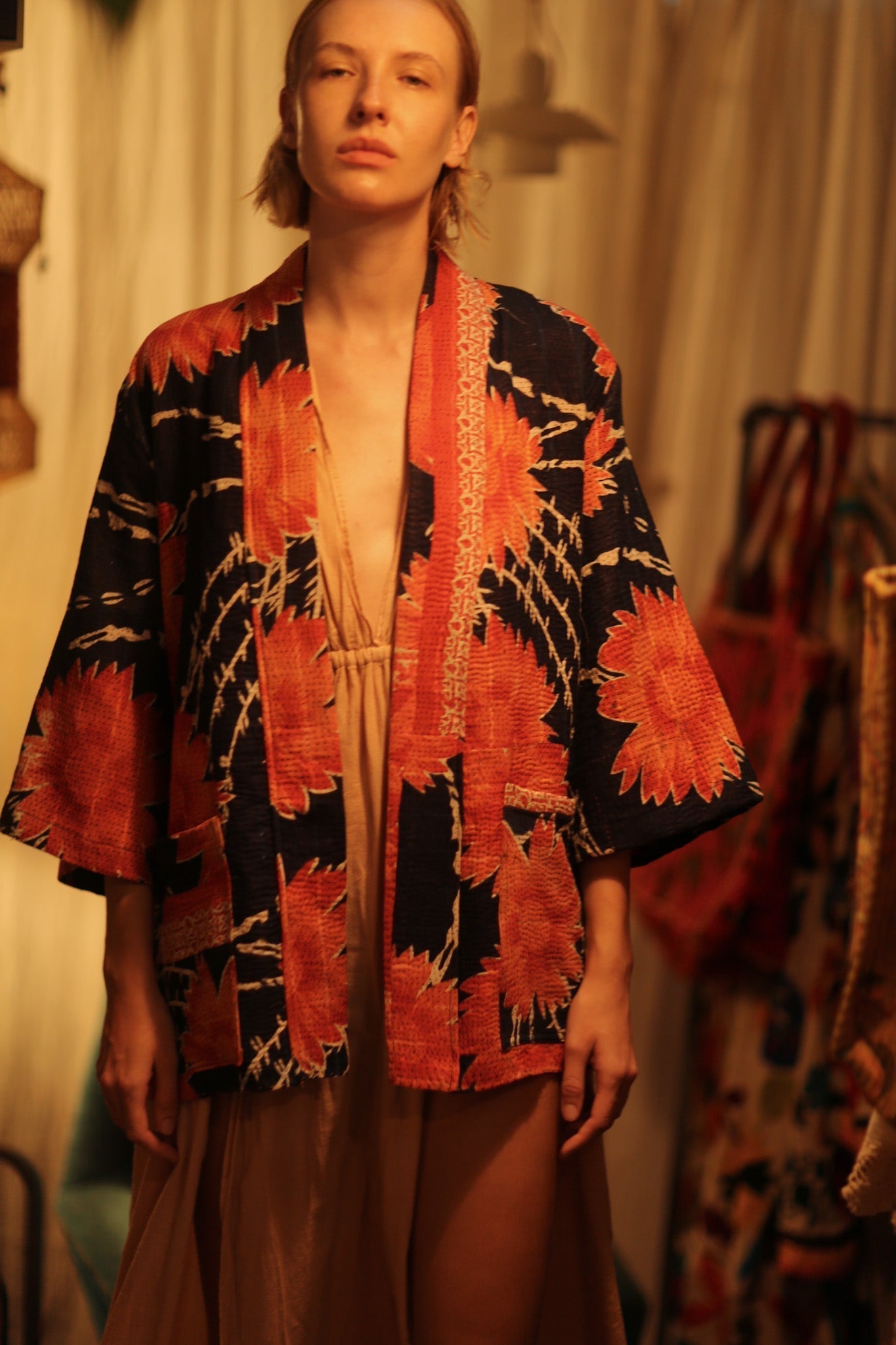 KANTHA SHORT KIMONO RUBYIN