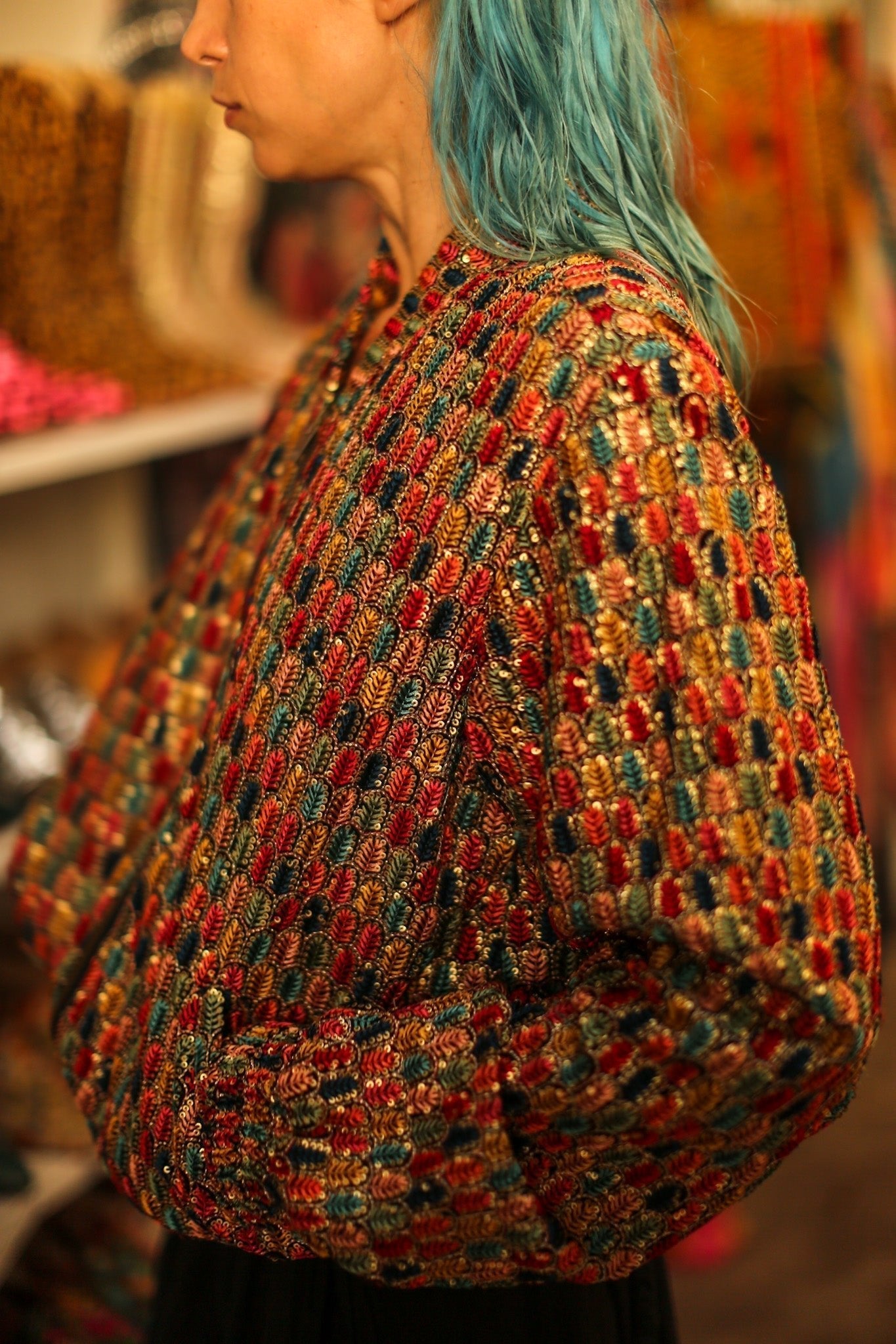 EMBROIDERED SILK BOMBER JACKET LEROY - small