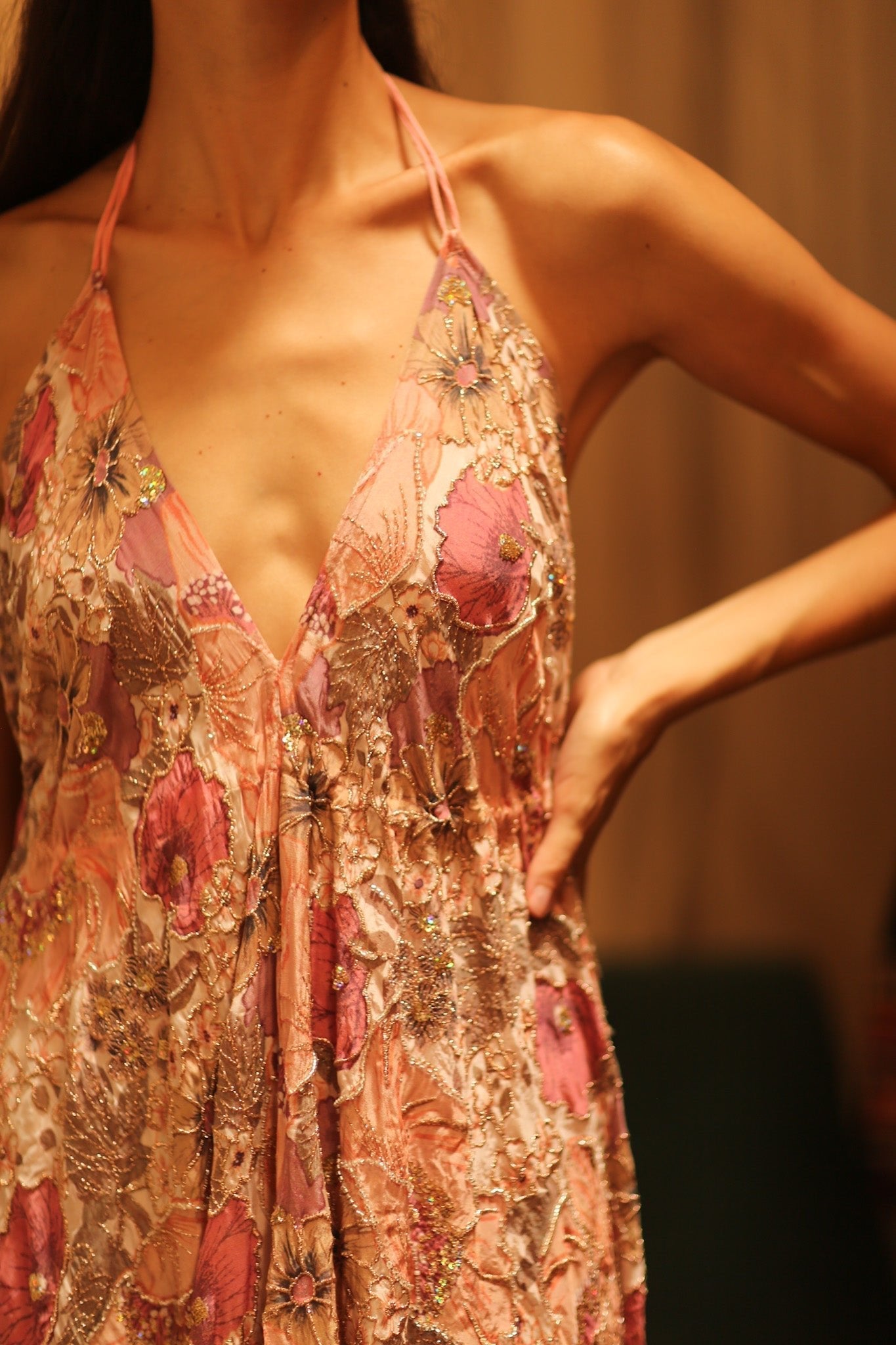 EMBROIDERED SILK DRESS HANNAH