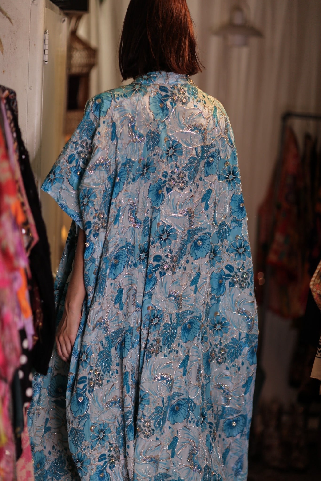 ANDREA EMBROIDERED KIMONO SKY BLUE